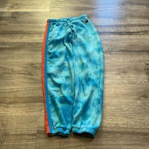 Aviator nation blue tie die striped sweatpants